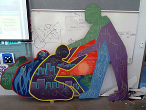 Mural progress sketch